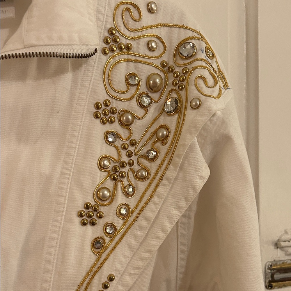 White Embellished Jumpsuit - Picture 8 of 8